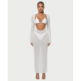 Bikini With Matching Cover Up Flattering Maxi Dress Cut-Out - Image 7