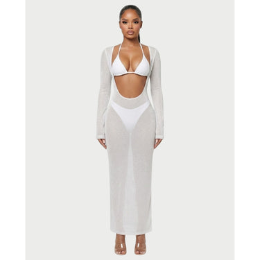 Bikini With Matching Cover Up Flattering Maxi Dress Cut-Out - Image 7