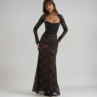 Livilla Long Lace Wedding Guest Maxi Dress