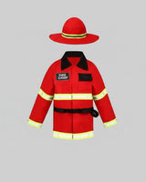 Boys' Halloween Firefighter Costume With Fire Chief Badge And Reflective Stripes For Authentic Details - Image 1