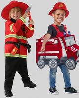 Boys' Halloween Firefighter Costume With Fire Chief Badge And Reflective Stripes For Authentic Details - Image 5