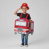 Boys' Halloween Firefighter Costume With Fire Chief Badge And Reflective Stripes For Authentic Details - Image 3