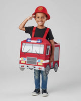 Boys' Halloween Firefighter Costume With Fire Chief Badge And Reflective Stripes For Authentic Details - Image 3