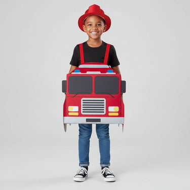 Boys' Halloween Firefighter Costume With Fire Chief Badge And Reflective Stripes For Authentic Details - Image 6