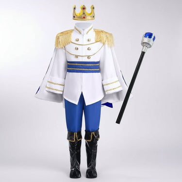 Boys' Halloween Prince Costume With Crown And Scepter For Royal Dress Up Party - Image 3
