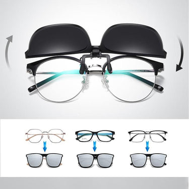 Clip On Sunglasses Adjustable Polarized Flip-Up Shades - Image 6