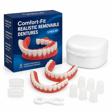 Comfort-Fit Realistic Removable Dentures With Natural White Appearance - Image 1
