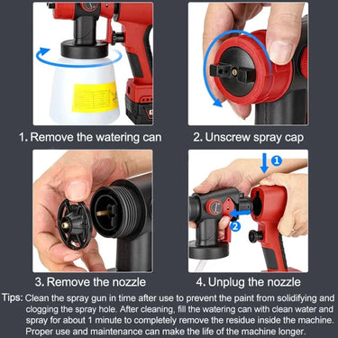 Cordless Paint Sprayer Handheld Electric With Portable Adjustable Spray Patterns Cuts Painting Time In Half - Image 5
