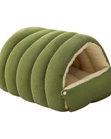 Corduroy Semi-Closed Tent Cat Bed With Washable Fleece Lining - Image 8