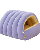 Corduroy Semi-Closed Tent Cat Bed With Washable Fleece Lining - Image 10
