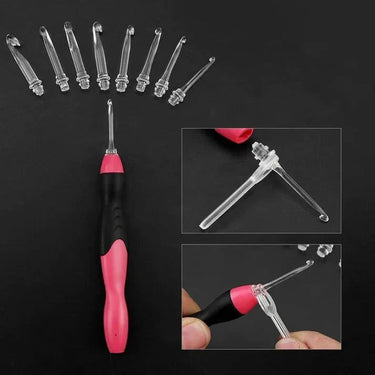 Crochet Hook Set With LED Light Interchangeable Tips For Better Visibility And Flexible Crafting Projects - Image 7