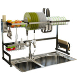 Dish Drying Rack Over Kitchen Sink Stainless Steel Organizer With Large Storage Shelves - Image 2