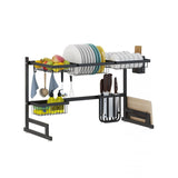 Dish Drying Rack Over Kitchen Sink Stainless Steel Organizer With Large Storage Shelves - Image 1