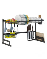 Dish Drying Rack Over Kitchen Sink Stainless Steel Organizer With Large Storage Shelves - Image 1