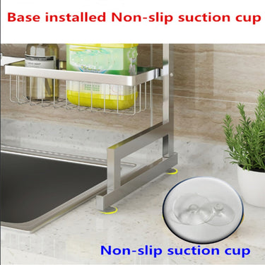 Dish Drying Rack Over Kitchen Sink Stainless Steel Organizer With Large Storage Shelves - Image 6