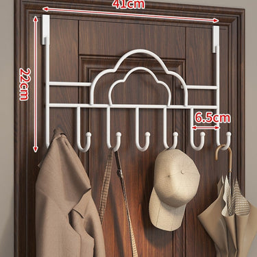 Door Mounted Coat Rack with Adjustable Cloud-Shaped Hooks and Over the Design - Image 6