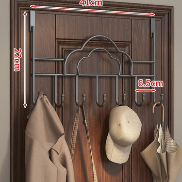 Door Mounted Coat Rack with Streamlined Over the Design and Cloud Shape - Image 2