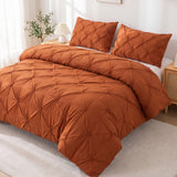 Duvet Cover Set Quilted Diamond Pintuck Bedding - Image 11