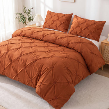 Duvet Cover Set Quilted Diamond Pintuck Bedding - Image 11