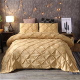 Duvet Cover Set Quilted Diamond Pintuck Bedding - Image 3