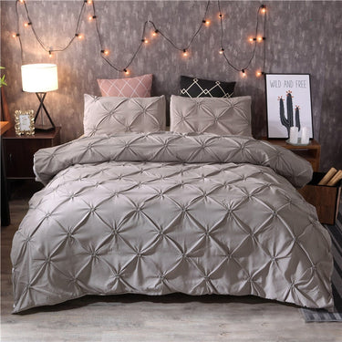Duvet Cover Set Quilted Diamond Pintuck Bedding - Image 4