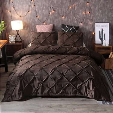 Duvet Cover Set Quilted Diamond Pintuck Bedding - Image 5