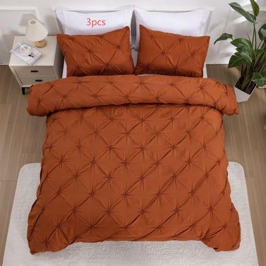 Duvet Cover Set Quilted Diamond Pintuck Bedding - Image 9