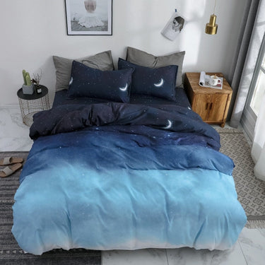 Duvet Cover Set Reversible Microfiber Gradient Solid Design - Image 5
