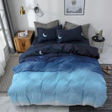 Duvet Cover Set Reversible Microfiber Gradient Solid Design - Image 2