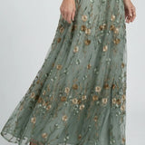 Embroidered Floral V-Neck Maxi Dress - Holiday and Wedding Guest Summer Dress