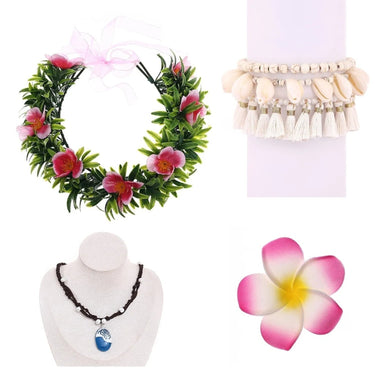 Flower Crown Necklace Set Halloween Costume Accessories And With Tropical And Beads - Image 6
