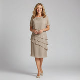 Flutter Sleeve Tiered Chiffon Dress for Women