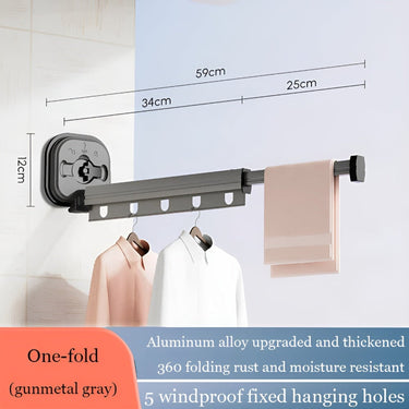 Folding Clothes Drying Rack AluFlex Séchoir À Linge Pliable En Aluminium Avec Fixation Par Ventouse - Image 7