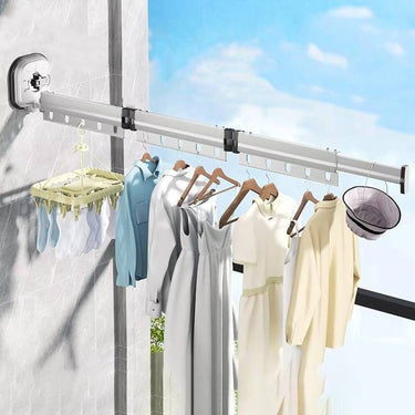 Folding Clothes Drying Rack With 360° Rotation And Telescopic Design For Space-Saving Cloth - Image 8