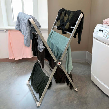 Folding Clothes Drying Rack With Ample Capacity Garment That Folds Completely Flat For Space-Saving Vertical Design - Image 3