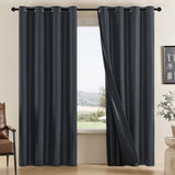 Full Blackout Thermal Curtains With Insulated Grommet Panels For Total Darkness And Noise Reduction - Image 1