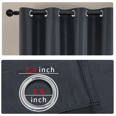 Full Blackout Thermal Curtains With Insulated Grommet Panels For Total Darkness And Noise Reduction - Image 4