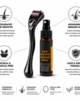 Hair Growth Set With Derma Microneedle Roller And 30ml Natural Essence - Image 3