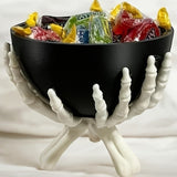 Halloween Candy Bowl With White Skeleton Hands Plastic Matte Black Design Detachable Components For Indoor Seasonal Use And Decor - Image 5