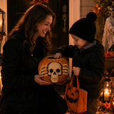 Halloween Candy Jar Skull Pumpkin Candy Jar With Top Hat And Skeleton Hands Open Container Design For Storing Treats - Image 4