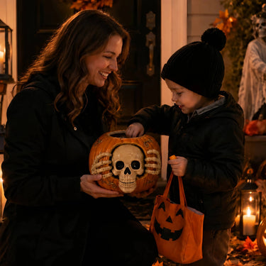 Halloween Candy Jar Skull Pumpkin Candy Jar With Top Hat And Skeleton Hands Open Container Design For Storing Treats - Image 4