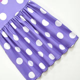 Halloween Costume For Purple Polka Dot Princess With Flutter Sleeves And A-Line Silhouette Easy Slip-On Design For All-Day Wear - Image 6