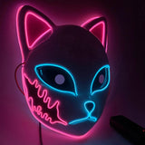 Halloween Fox Mask Japanese Demon Design LED Light Up Cosplay Party Costume - Image 10
