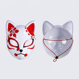 Halloween Fox Mask Japanese Demon Design LED Light Up Cosplay Party Costume - Image 8