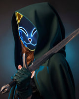 Halloween Fox Mask Japanese Demon Design LED Light Up Cosplay Party Costume - Image 13