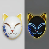 Halloween Fox Mask Japanese Demon Design LED Light Up Cosplay Party Costume - Image 3