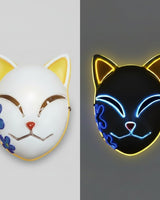 Halloween Fox Mask Japanese Demon Design LED Light Up Cosplay Party Costume - Image 3