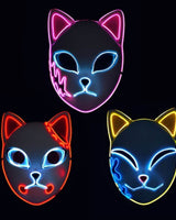 Halloween Fox Mask Japanese Demon Design LED Light Up Cosplay Party Costume - Image 4