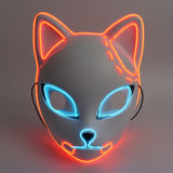 Halloween Fox Mask Japanese Demon Design LED Light Up Cosplay Party Costume - Image 9