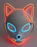 Halloween Fox Mask Japanese Demon Design LED Light Up Cosplay Party Costume - Image 9